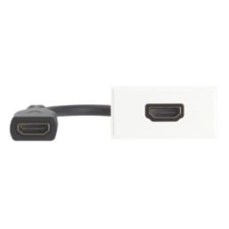 Contactum Media Single Modular HDMI Outlet White with Black Inserts