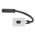 Contactum Media Single Modular HDMI Outlet White with Black Inserts