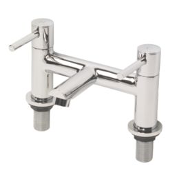Swirl Essential  128mm Deck Mounted  2 Tap Holes Bath Mixer Tap