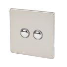 Varilight  6AX 2-Gang 2-Way Light Switch  Satin Chrome