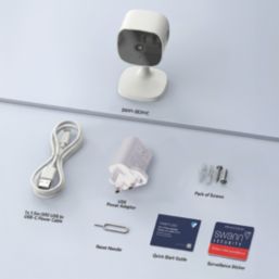 Swann SWIFI-SE2KIC-EU Mains-Powered White Wired 2K Indoor Square Smart Security Camera