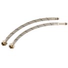 Midbrass Flexi Tap Connector 12mm x 1/2" x 300mm 2 Pack
