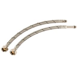 Midbrass Flexi Tap Connector 12mm x 1/2" x 300mm 2 Pack