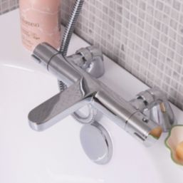 ETAL Orhan Chrome 40mm Deck Mounted Dual Control Thermostatic Shower Mixer Tap