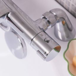 ETAL Orhan Chrome 40mm Deck Mounted Dual Control Thermostatic Shower Mixer Tap