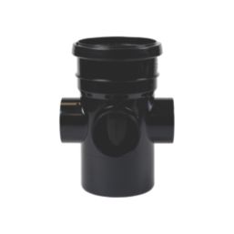 FloPlast  Push-Fit 3-Boss Single Socket Pipe Black 110mm
