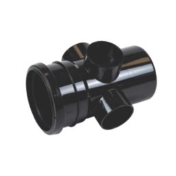 FloPlast  Push-Fit 3-Boss Single Socket Pipe Black 110mm