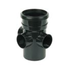 FloPlast  Push-Fit 3-Boss Single Socket Pipe Black 110mm