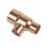 Flomasta  Copper End Feed Reducing Tee 22mm x 15mm x 15mm