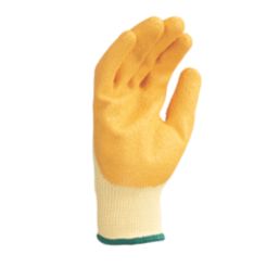Keep Safe  Latex Builder Gloves Orange / Yellow Large