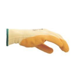 Keep Safe  Latex Builder Gloves Orange / Yellow Large