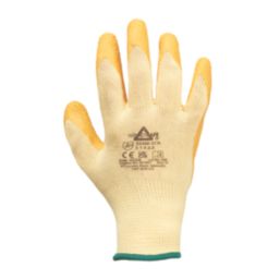 Keep Safe  Latex Builder Gloves Orange / Yellow Large
