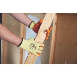 Keep Safe  Latex Builder Gloves Orange / Yellow Large
