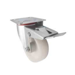 Essentials Braked Swivel Castor 100mm White