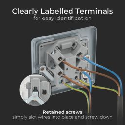 British General  13A Unswitched Metal Clad Fused Spur & Flex Outlet   with White Inserts