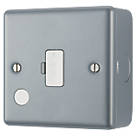 British General  13A Unswitched Metal Clad Fused Spur & Flex Outlet  with White Inserts