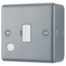 British General  13A Unswitched Metal Clad Fused Spur & Flex Outlet   with White Inserts