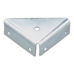 Essentials Flanged Corner Brackets Silver 63mm x 63mm x 20mm 10 Pack