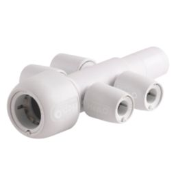 Hep2O  Plastic Push-Fit Reducing 4 Port Closed Spigot Manifold 22mm x 10mm