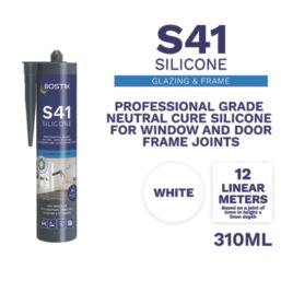 Bostik  Window & Door Frame Silicone Sealant White 310ml