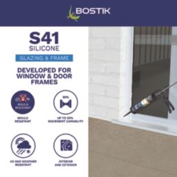 Bostik  Window & Door Frame Silicone Sealant White 310ml