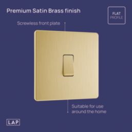 LAP  20A 1-Gang 2-Way Light Switch  Satin Brass with Black Inserts