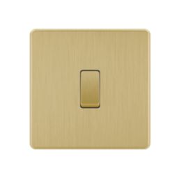 LAP  20A 1-Gang 2-Way Light Switch  Satin Brass with Black Inserts