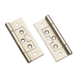 Smith & Locke Satin Nickel  Flush Hinges 100mm x 59.5mm 2 Pack