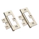 Smith & Locke Satin Nickel  Flush Hinges 100mm x 59.5mm 2 Pack