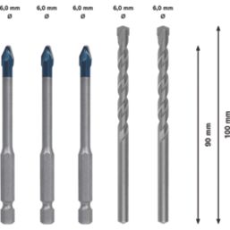 Bosch Expert HEX-9 Hard Ceramic Tile Bit Set 5 Pack