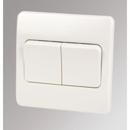 MK Logic Plus 10AX 2-Gang 2-Way Light Switch  White