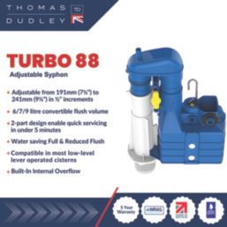Thomas Dudley Ltd 292-343mm Adjustable Height Dual Syphon 1 1/2"