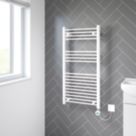 Flomasta 1000mm x 500mm 852BTU White Flat Electric Towel Radiator