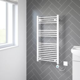 Flomasta 1000mm x 500mm 852BTU White Flat Electric Towel Radiator