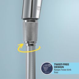 Grohe VitalioFlex Silver Shower Hose Chrome 8mm x 1750mm