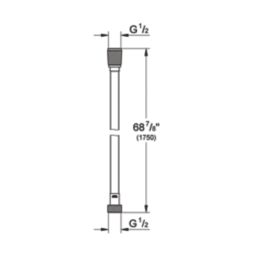 Grohe VitalioFlex Silver Shower Hose Chrome 8mm x 1750mm