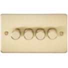Knightsbridge  4-Gang 2-Way LED Intelligent Dimmer Switch  Brushed Brass