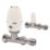 Terrier Terrier 3 15mm x 1/2" White/Chrome Straight & L/S Standard Thermostatic Radiator Valve & Lockshield