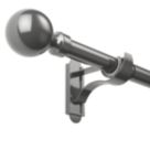 Rothley Polished Gunmetal Extendable Curtain Pole w/ Orb Finials 28mm x 125-216cm