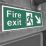 Essentials  Non Photoluminescent "Fire Exit Man Down Right Arrow" Sign 150mm x 400mm