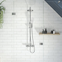 Gainsborough Round Dual Outlet HP Rear-Fed Exposed Chrome Thermostatic Cool Touch Mixer Shower