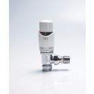 Drayton TRV4 15mm x 1/2" White Angled Designer Thermostatic Radiator Valve Head & Body