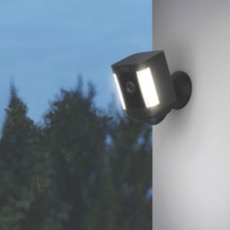 Ring Cam Plus Battery-Powered Black Wireless 1080p Outdoor Smart Camera with Spotlight & PIR Sensor