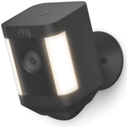 Ring Cam Plus Battery-Powered Black Wireless 1080p Outdoor Smart Camera with Spotlight & PIR Sensor