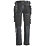 Snickers 6241 Stretch Trousers Grey / Black 33" W 32" L