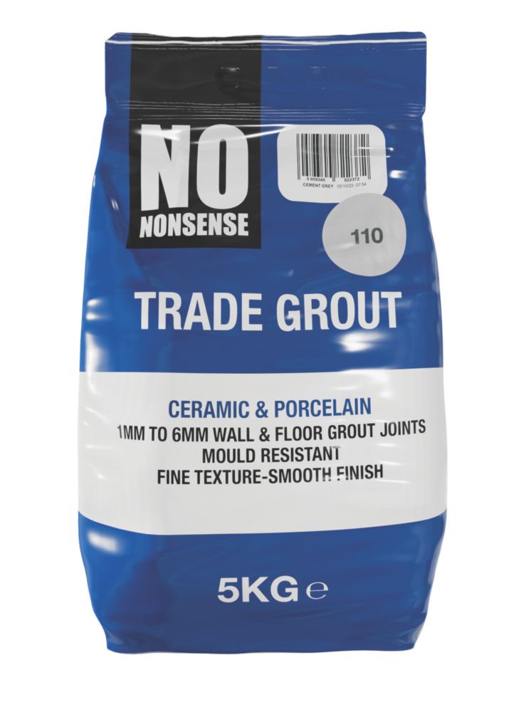 No Nonsense Wall & Floor Grout Manhattan Grey 5Ltr - Screwfix