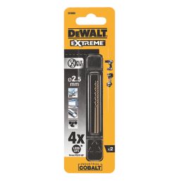 DEWALT Extreme Straight Shank Metal Drill Bits 2.5mm x 57mm 2 Pack