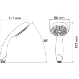 Mira Nectar Shower Handset Chrome 90mm x 193mm