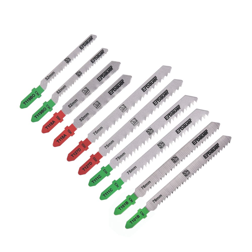 Erbauer MultiMaterial Jigsaw Blade Set 10 Pieces Screwfix