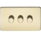 Knightsbridge  3-Gang 2-Way LED Intelligent Dimmer Switch  Polished Brass